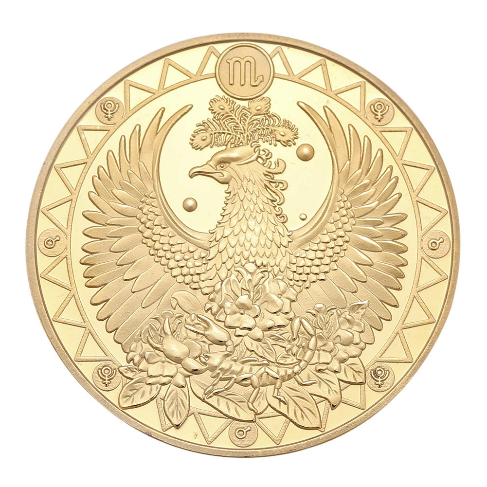 thumbnail image 1 of JShteea Moneda Coleccionable Ediciones Limitadas Monedas Del Zodíaco para Amigos Familia (Escorpio), 1 of 8