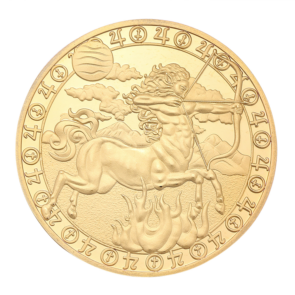 thumbnail image 1 of Kuymtek Moneda Coleccionable Ediciones Limitadas Monedas Del Zodíaco para Amigos Familia (Sagitario), 1 of 8