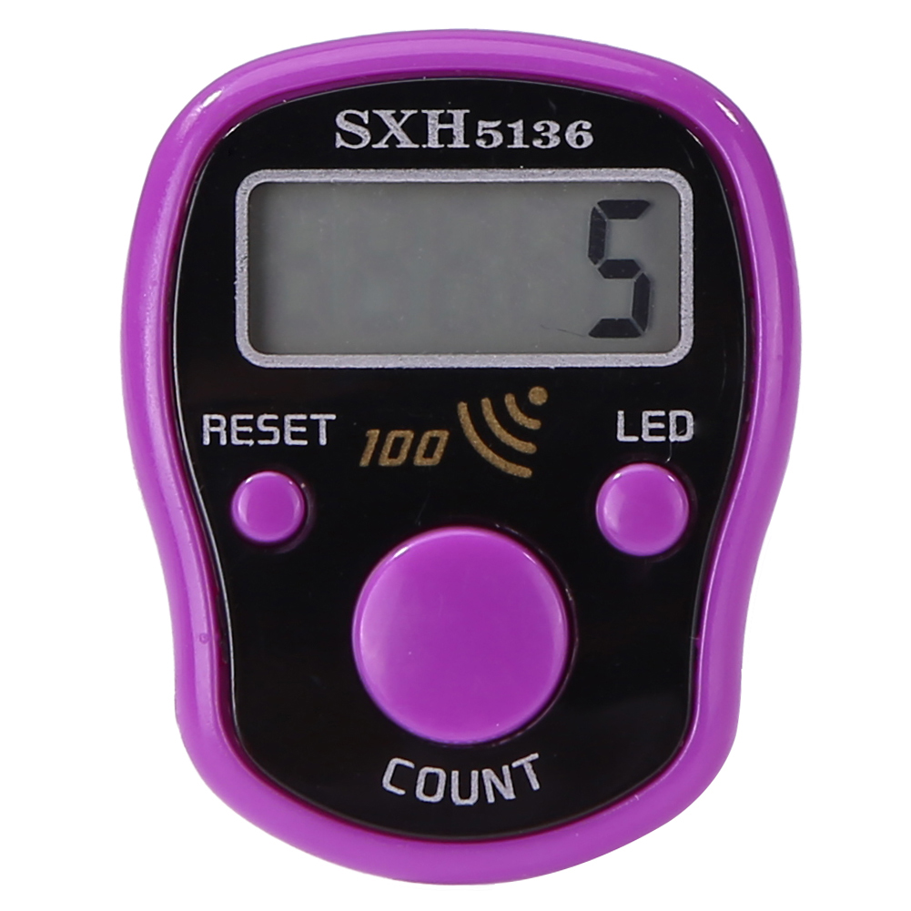 thumbnail image 1 of 0-99999 LCD Finger Counter LED Luminous Electronic Tally Counter (Púrpura), 1 of 9