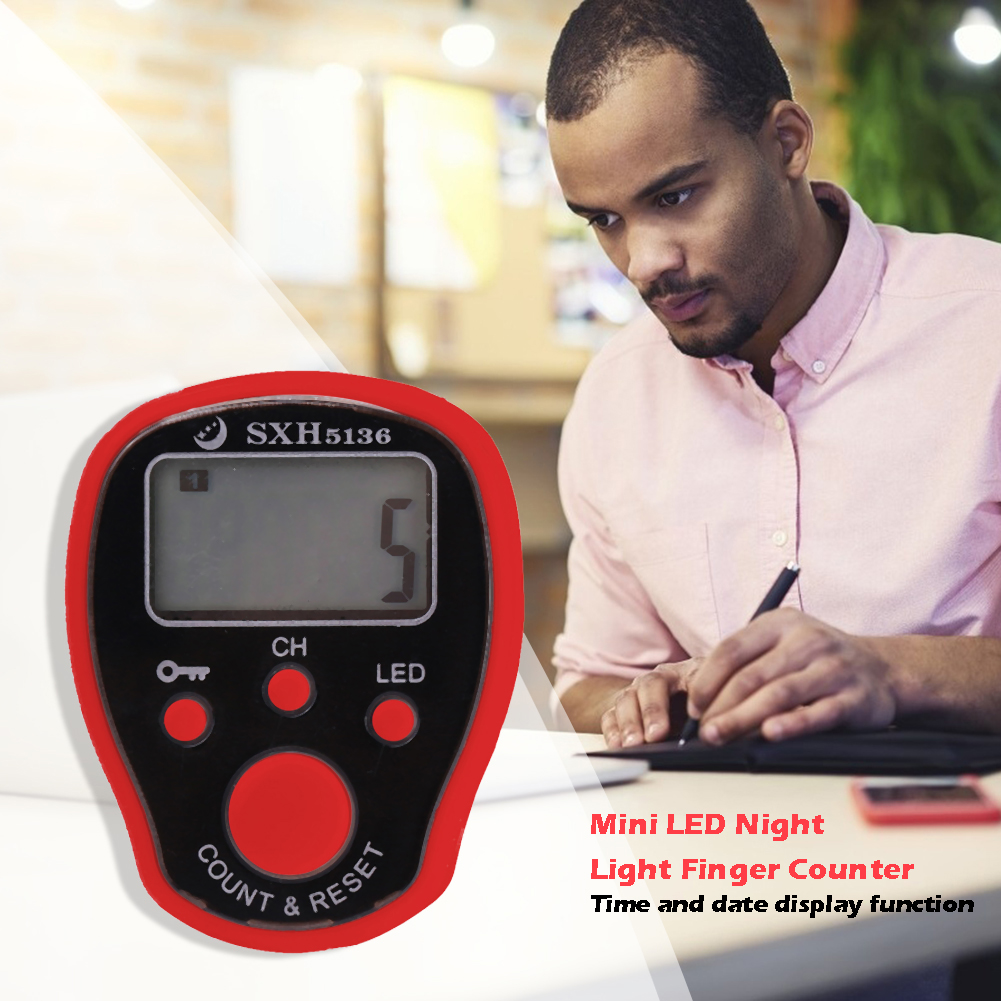 thumbnail image 4 of JShteea 0-99999 Contador dedos LED Night Luminous Electronic Tally Counter (Rojo), 4 of 5