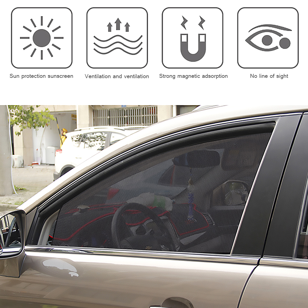 thumbnail image 3 of Parasol Magnético Cortinas Protección UV Malla para Ventanas Coche (delantera X 2 + Trasera X 2), 3 of 10