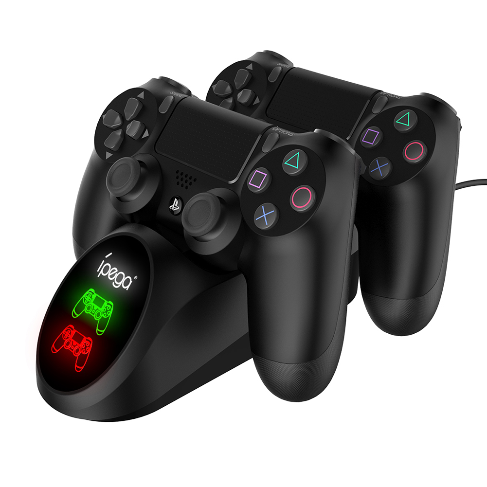thumbnail image 3 of Soporte mando con cargador USB para PS4/Slim/Pro iPega PG-9180 indicador estación carga rápida Dual consola, 3 of 10