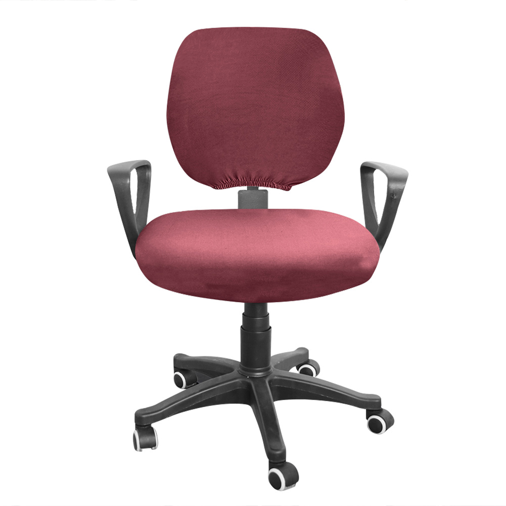 thumbnail image 2 of Kuymtek Fodera Per Sedia Da Computer Elasticizzata In Spandex Sedie Da Ufficio Custodia Per Sedile (rosso Vino), 2 of 10