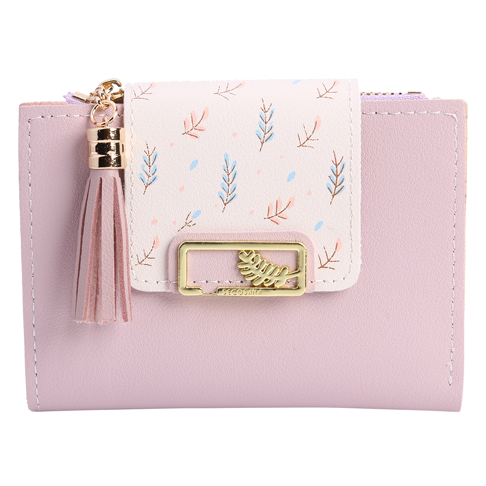 thumbnail image 3 of Cartera Corta Con Borlas para Mujer Bolso Mano Cuero PU Bolso Mano para Mujer (púrpura), 3 of 10