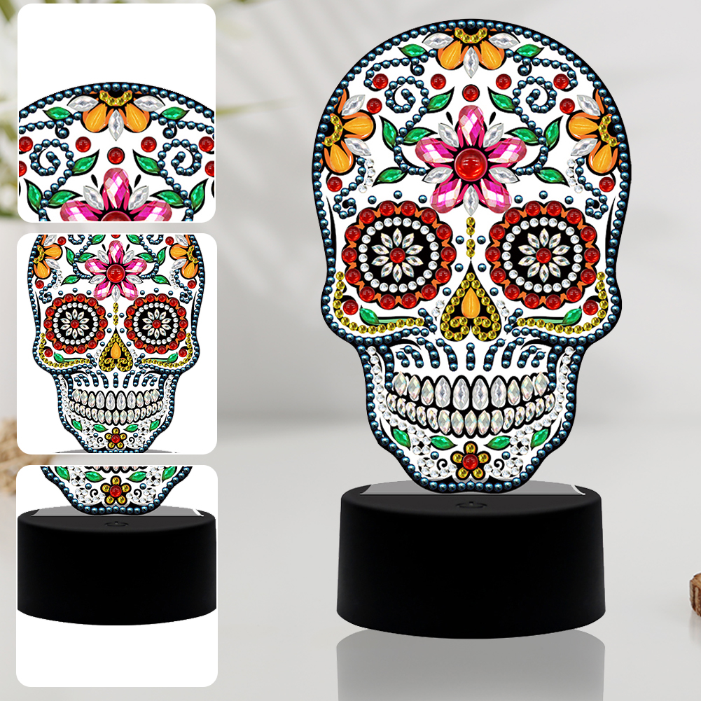 thumbnail image 4 of Lámpara Modelado Diy Calavera Lámpara Modelado Adornos Lámpara LED Nocturna Lámpara Decorativa Diamante Forma Especial DP01, 4 of 10
