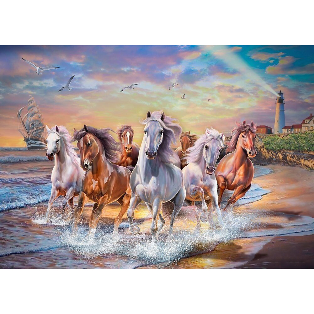 thumbnail image 2 of 5D DIY Taladro Diamante Pintura Caballo Punto Cruz Kit para Mosaicos Del, 2 of 10