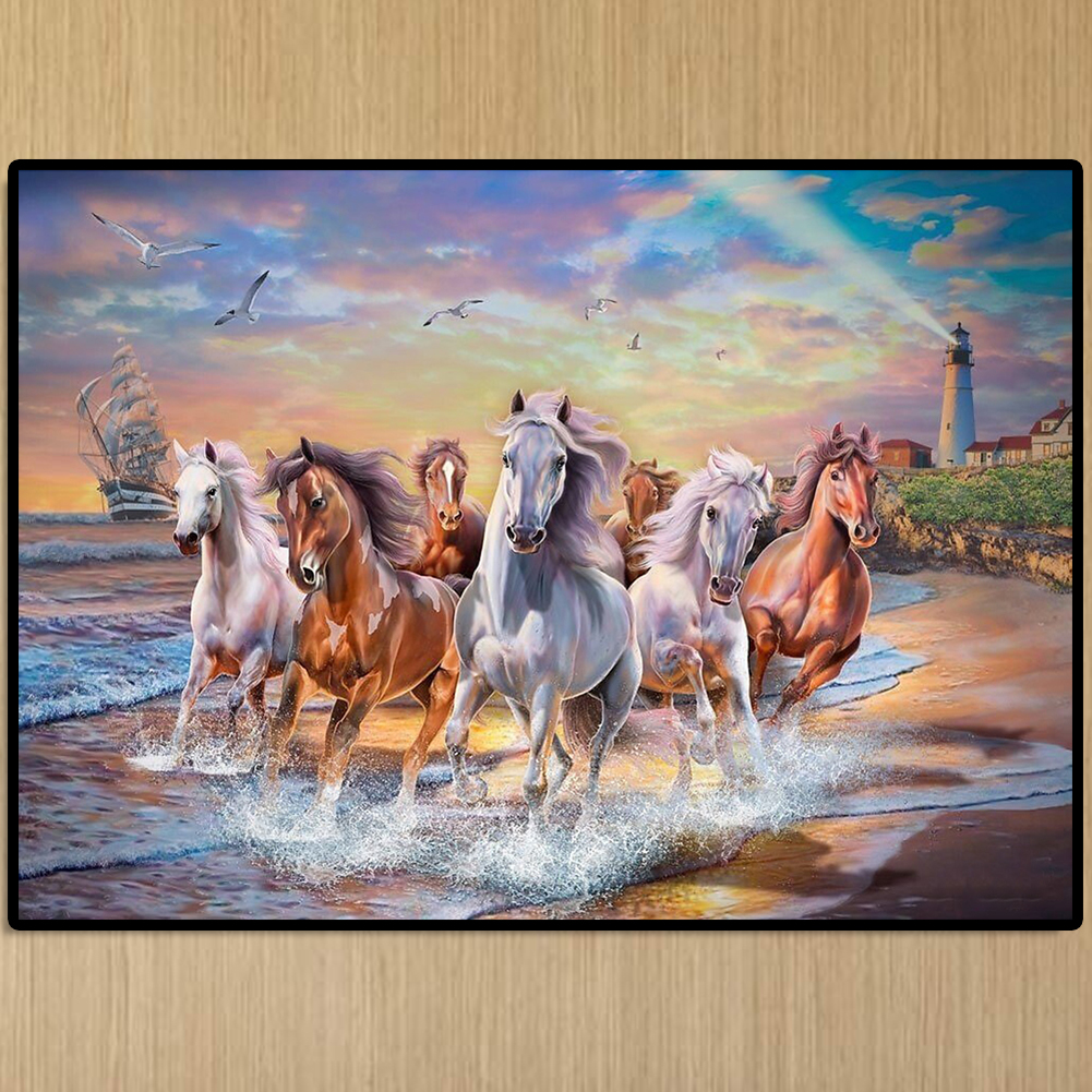 thumbnail image 4 of 5D DIY Taladro Diamante Pintura Caballo Punto Cruz Kit para Mosaicos Del, 4 of 10