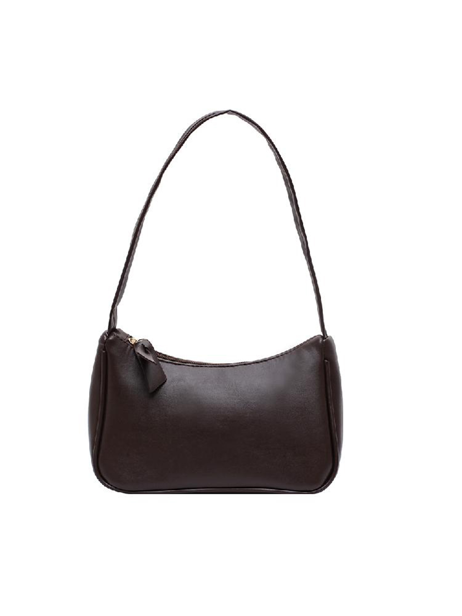 thumbnail image 2 of Bolso Mano para Axila Francés Color Sólido Cuero Pu Versátil Informal 9673 Marrón, 2 of 10