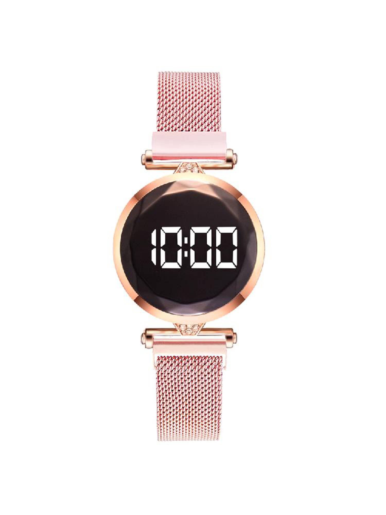 thumbnail image 2 of Reloj Cuarzo Con Correa Malla para Mujer Pulsera Aleación Hebilla Magnética Digital LED Regalos, 2 of 10