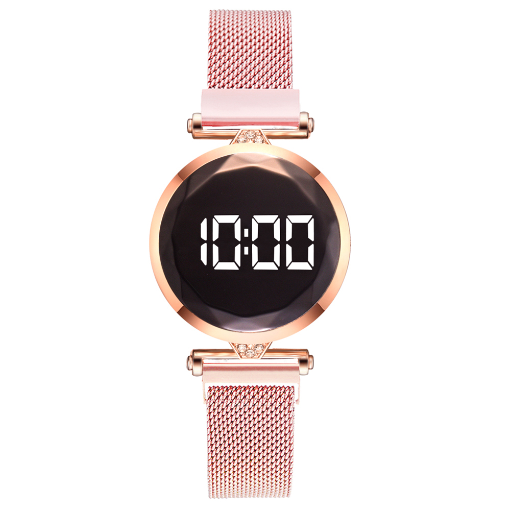 thumbnail image 3 of Reloj Cuarzo Con Correa Malla para Mujer Pulsera Aleación Hebilla Magnética Digital LED Regalos, 3 of 10