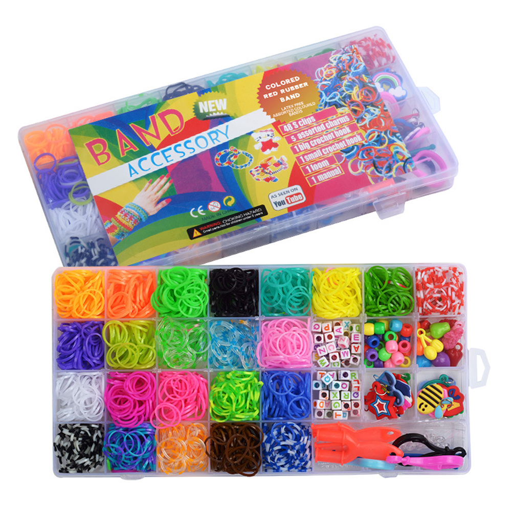 thumbnail image 4 of Trenzador Banda Goma Arcoíris 32 Rejillas Hecho A Mano Juguete Educativo Colorido para Caja Pulsera Trenzada, 4 of 10