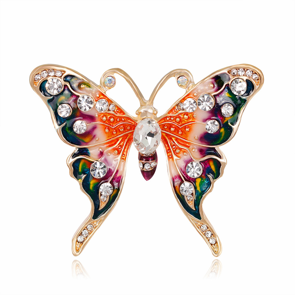 thumbnail image 3 of Broche Mariposa Esmaltado Con Diamantes Imitación para Hombres Y Mujeres Insignia Solapa (A), 3 of 9