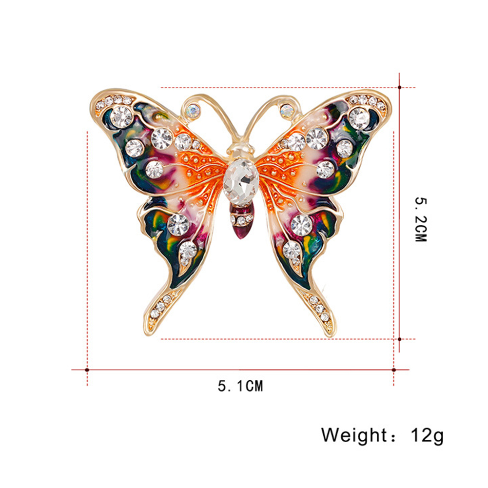 thumbnail image 4 of Broche Mariposa Esmaltado Con Diamantes Imitación para Hombres Y Mujeres Insignia Solapa (A), 4 of 9