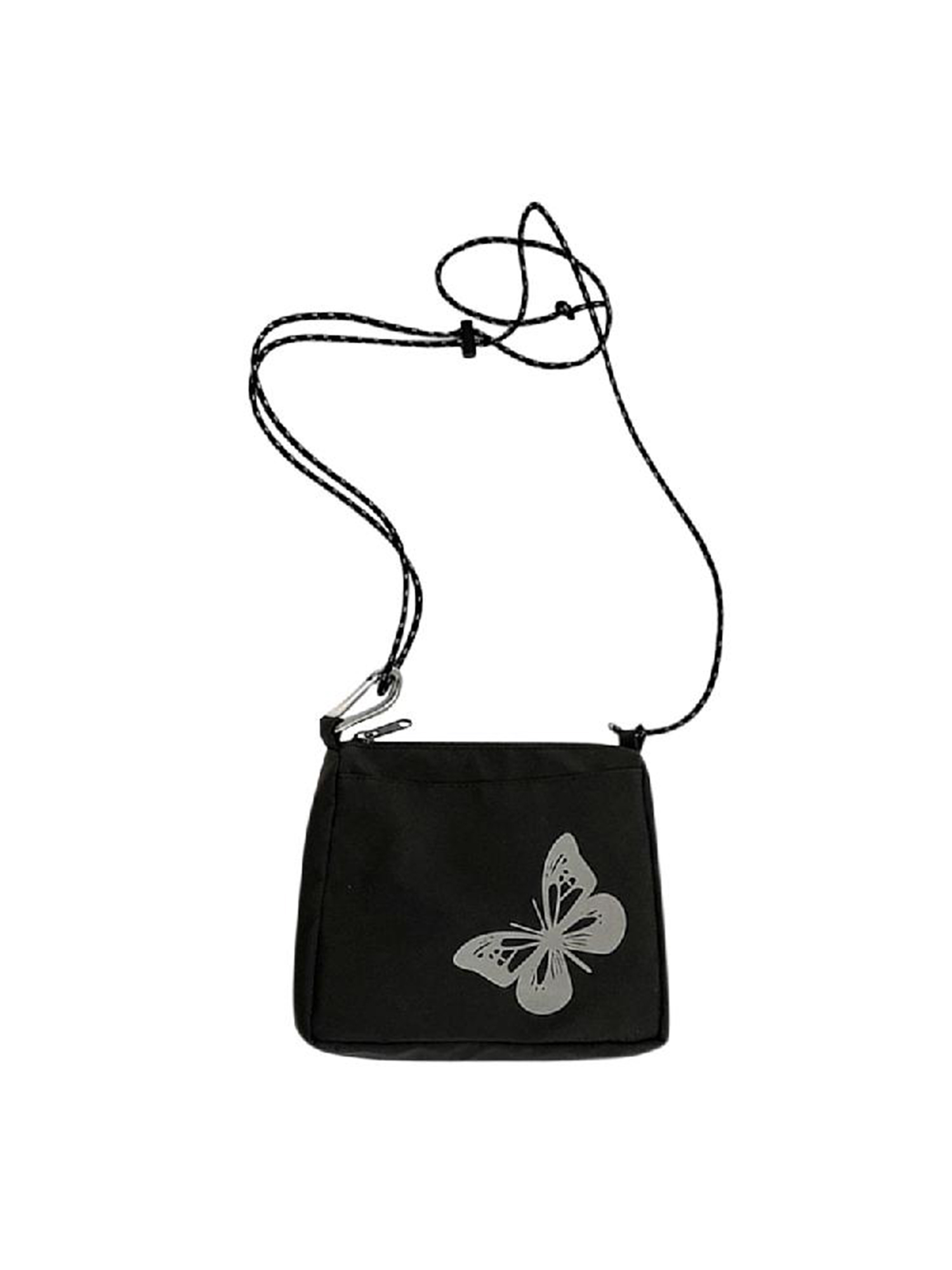 thumbnail image 2 of Bolso Hombro Pequeño Tela Oxford Reflectante Mariposa para Mujer La Calle (negro), 2 of 10