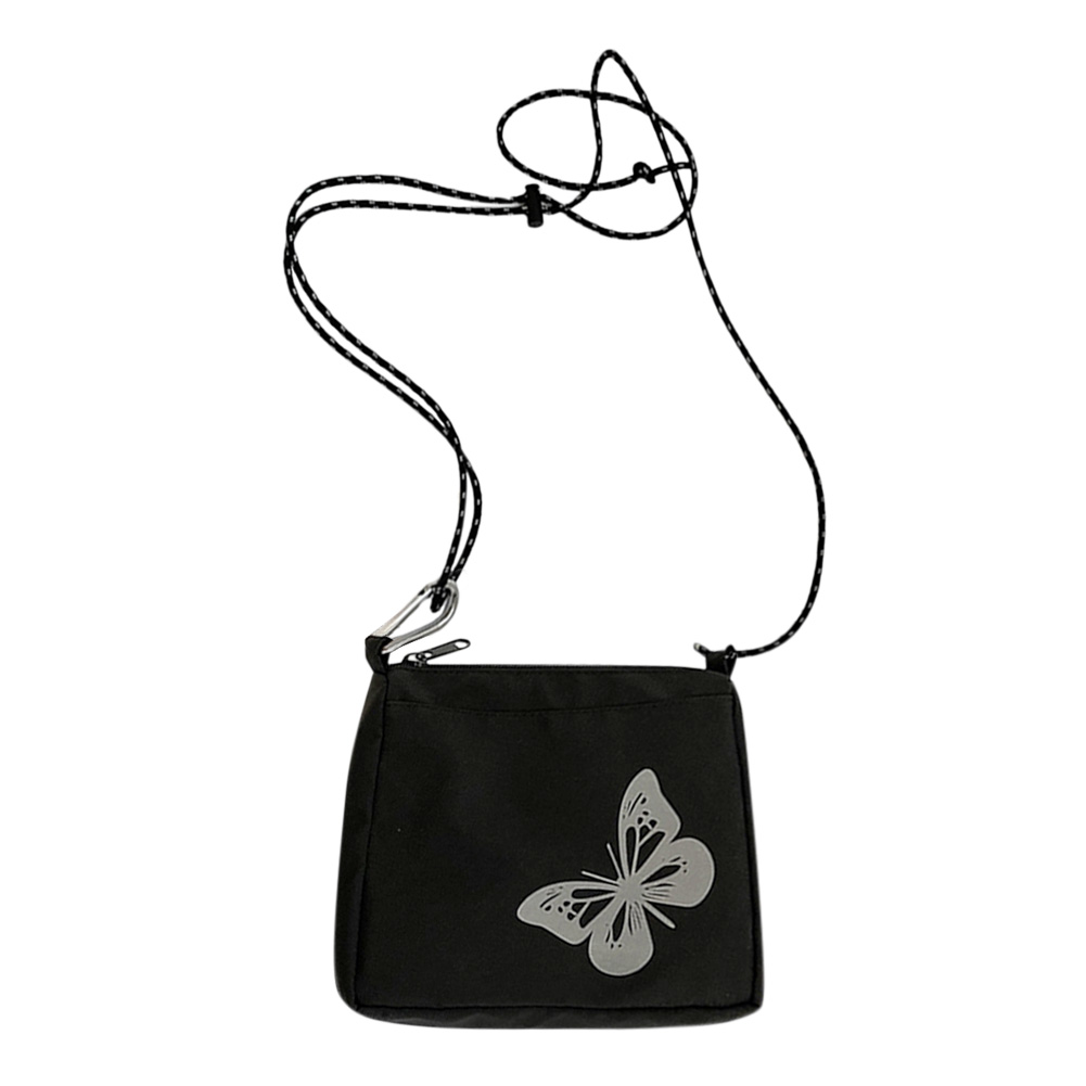 thumbnail image 3 of Bolso Hombro Pequeño Tela Oxford Reflectante Mariposa para Mujer La Calle (negro), 3 of 10