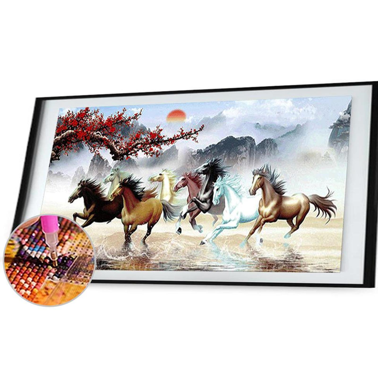 thumbnail image 5 of Lleno Diamantes Caballo Al Galope Serie Animal Diamante Resina 100*50CM WB114, 5 of 10