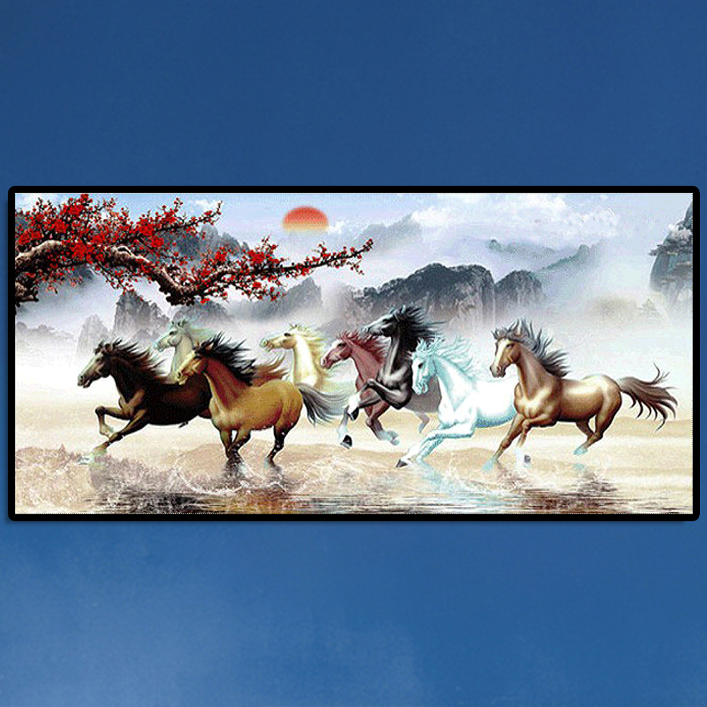thumbnail image 4 of Lleno Diamantes Caballo Al Galope Serie Animal Diamante Resina 100*50CM WB114, 4 of 10