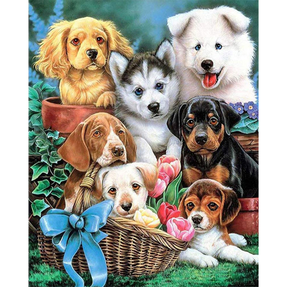 thumbnail image 2 of (Animal - L928) resina diamante perro diamante 30*40CM, 2 of 10