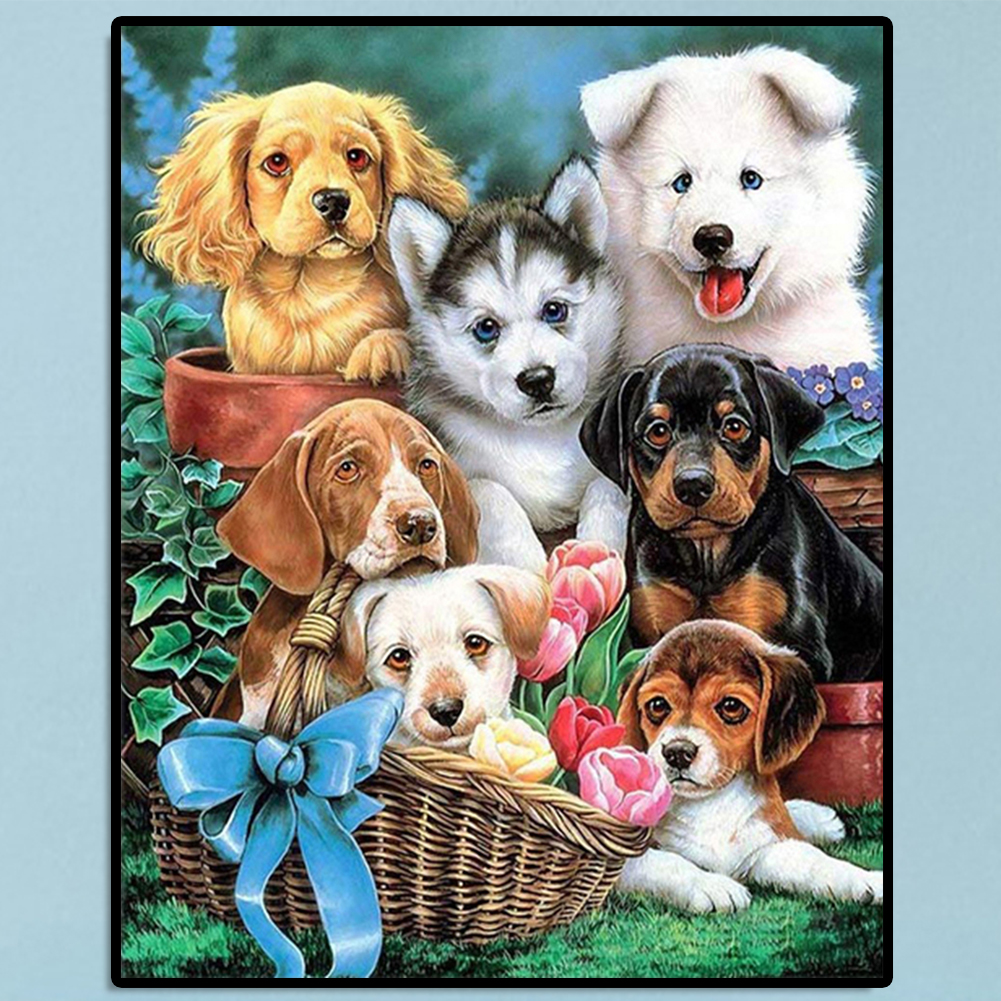 thumbnail image 4 of (Animal - L928) resina diamante perro diamante 30*40CM, 4 of 10