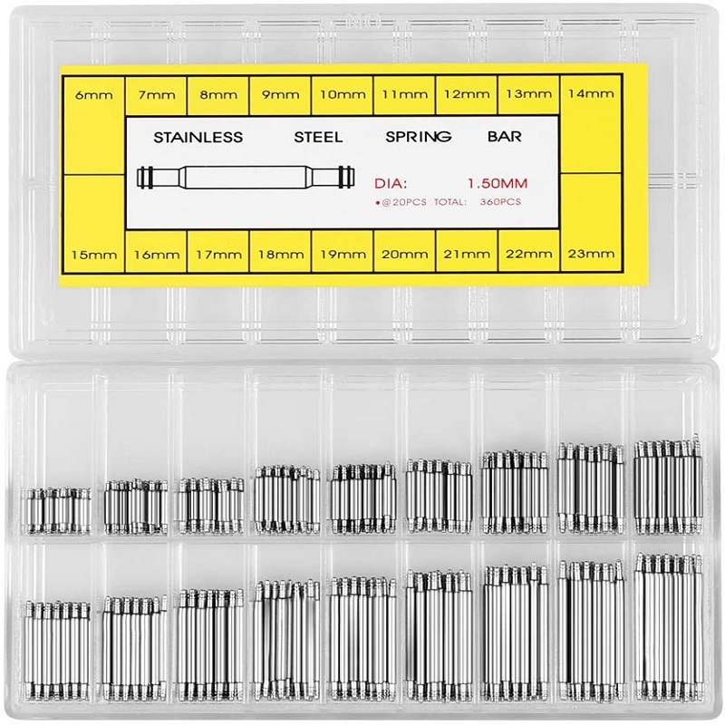 thumbnail image 3 of 360pcs 6-23mm Reloj Acero inoxidable Barras resorte Correa reloj Pasadores enlace, 3 of 10