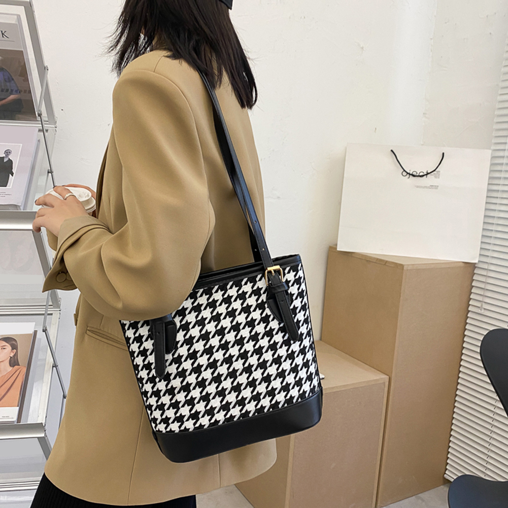 thumbnail image 5 of Bolsos A Cuadros Vintage para Mujer Compras Diarios Hombro PU Simples, 5 of 10