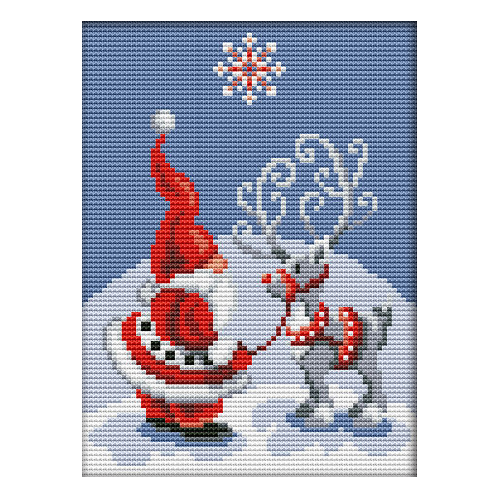 thumbnail image 2 of Kit Bordado Punto Cruz Cgtredaw 14CT Hecho A Mano Santa Claus Elk, 2 of 10