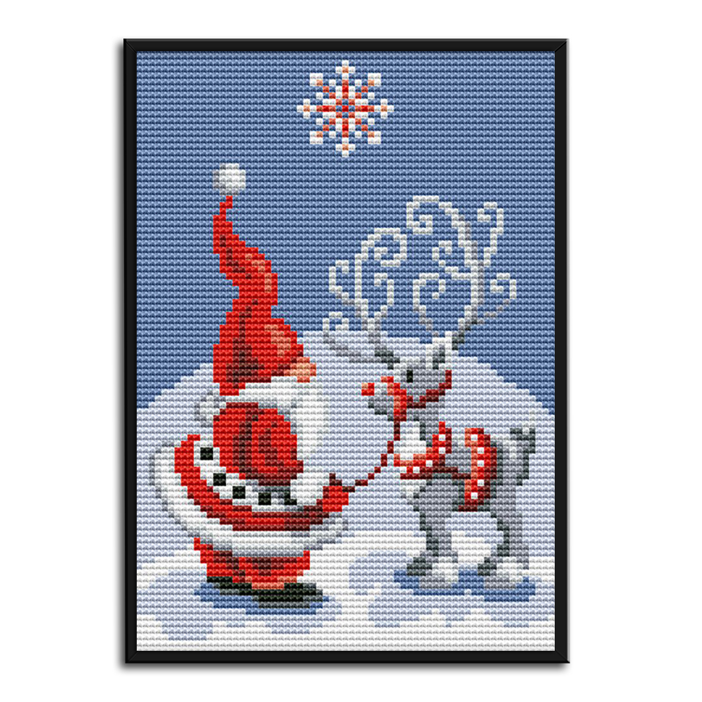 thumbnail image 5 of Kit Bordado Punto Cruz Cgtredaw 14CT Hecho A Mano Santa Claus Elk, 5 of 10