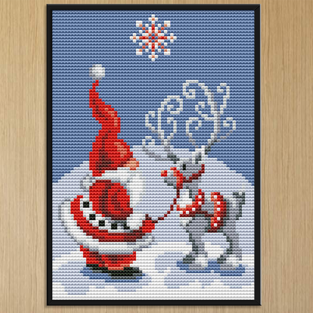 thumbnail image 4 of Kit Bordado Punto Cruz Cgtredaw 14CT Hecho A Mano Santa Claus Elk, 4 of 10