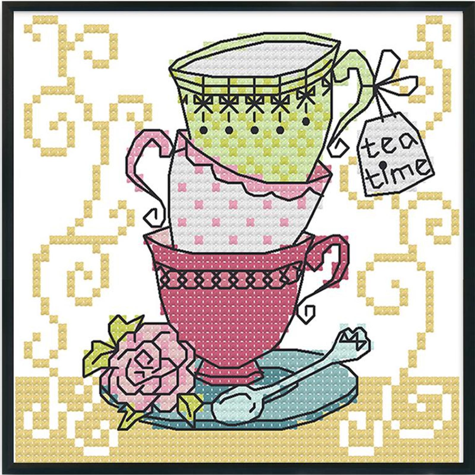 thumbnail image 5 of Kit Punto Cruz Té 14CT Sello Bordado DIY Costura (J358 15x14cm), 5 of 10