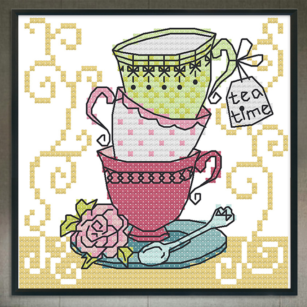 thumbnail image 4 of Kit Punto Cruz Té 14CT Sello Bordado DIY Costura (J358 15x14cm), 4 of 10