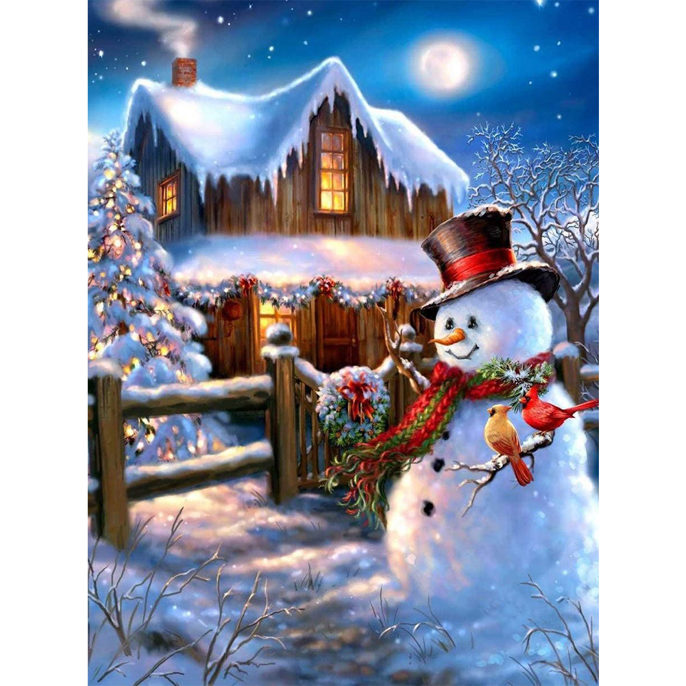 thumbnail image 2 of Resina Diamante Muñeco Nieve Diamante 30*40CMyc577, 2 of 10
