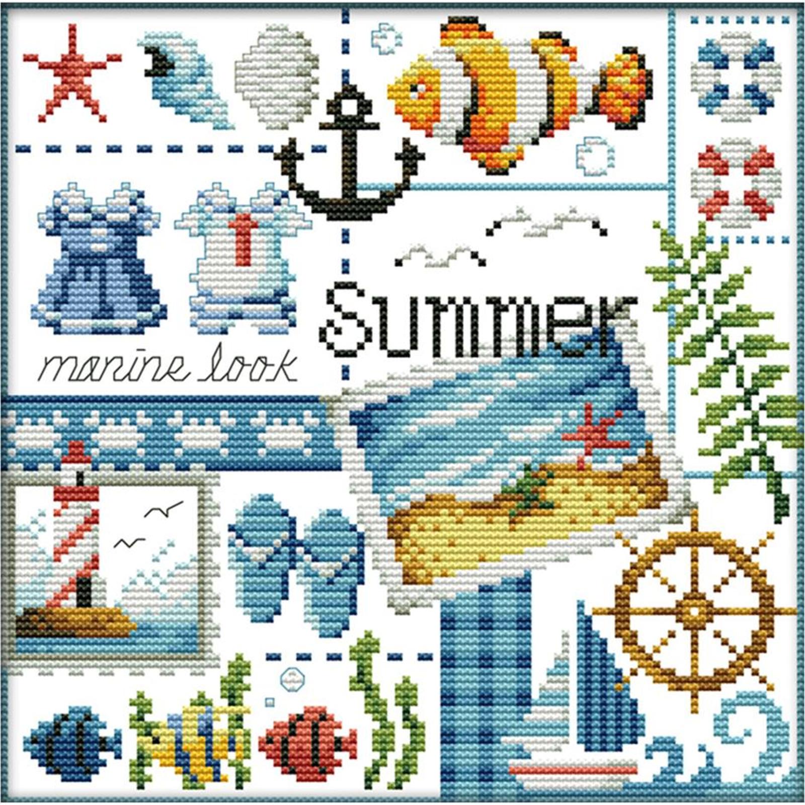 thumbnail image 2 of Kit Impreso Punto Cruz Obra Arte Estampada 14 Quilates Bricolaje Estaciones para Del, 2 of 10