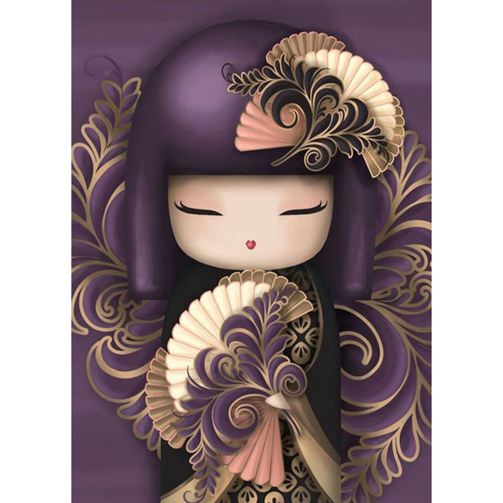 (style-W525) resina diamante la serie dibujos animados muñecas japonesas diamantes 30*40CM