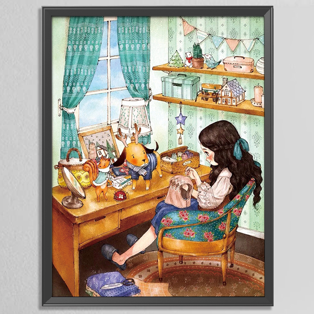 thumbnail image 4 of Hilo Algodón Ecológico 11CT Impresión 3 Hebras Hecha A Mano para Niña Kit Serie Personajes Dibujos Animados Punto Cruz 52x71cm (DX1044), 4 of 10