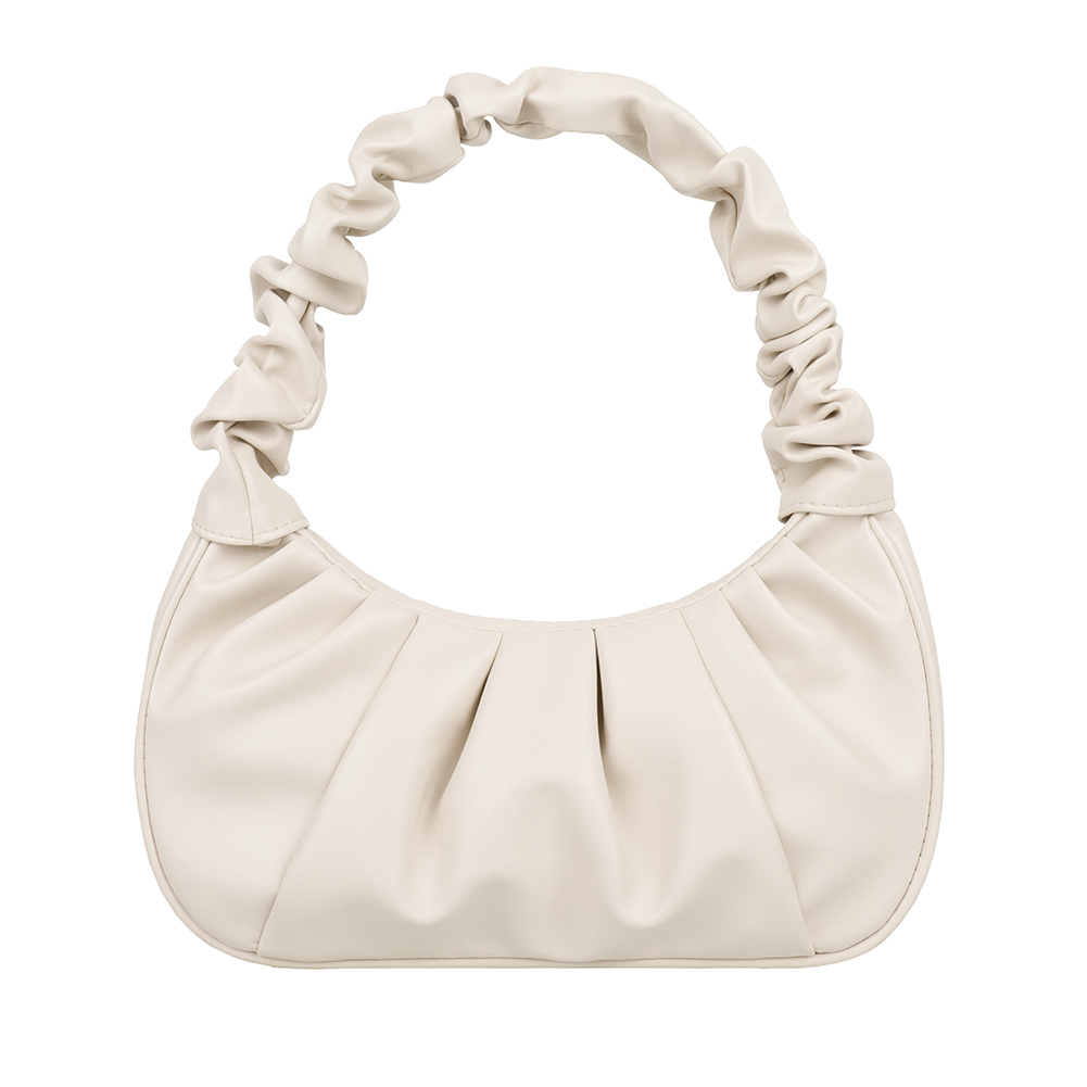 thumbnail image 3 of Versátil Plisado PU Cuero Bolsos Mujer Bolso Hombro (beige), 3 of 10
