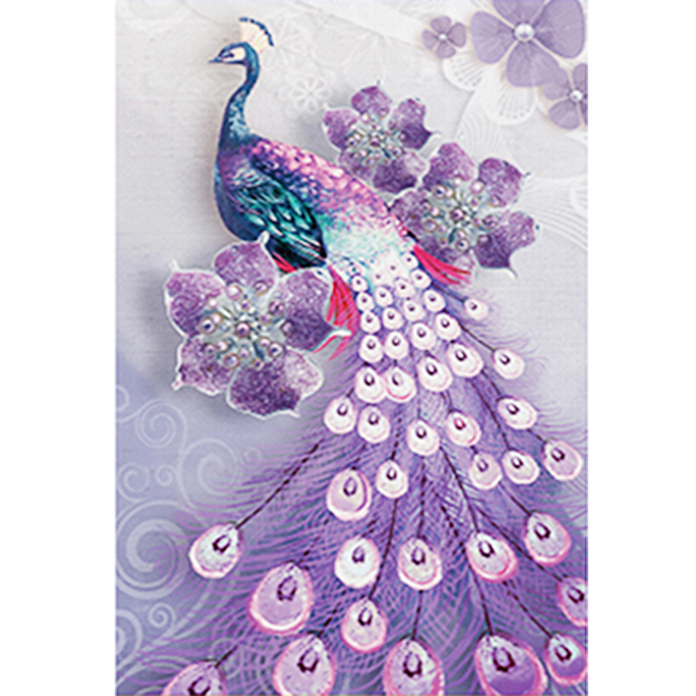 thumbnail image 2 of Resina diamante con forma especial animal pavo real diamante parcial modelo personalizado 30*40cm JShteea, 2 of 10