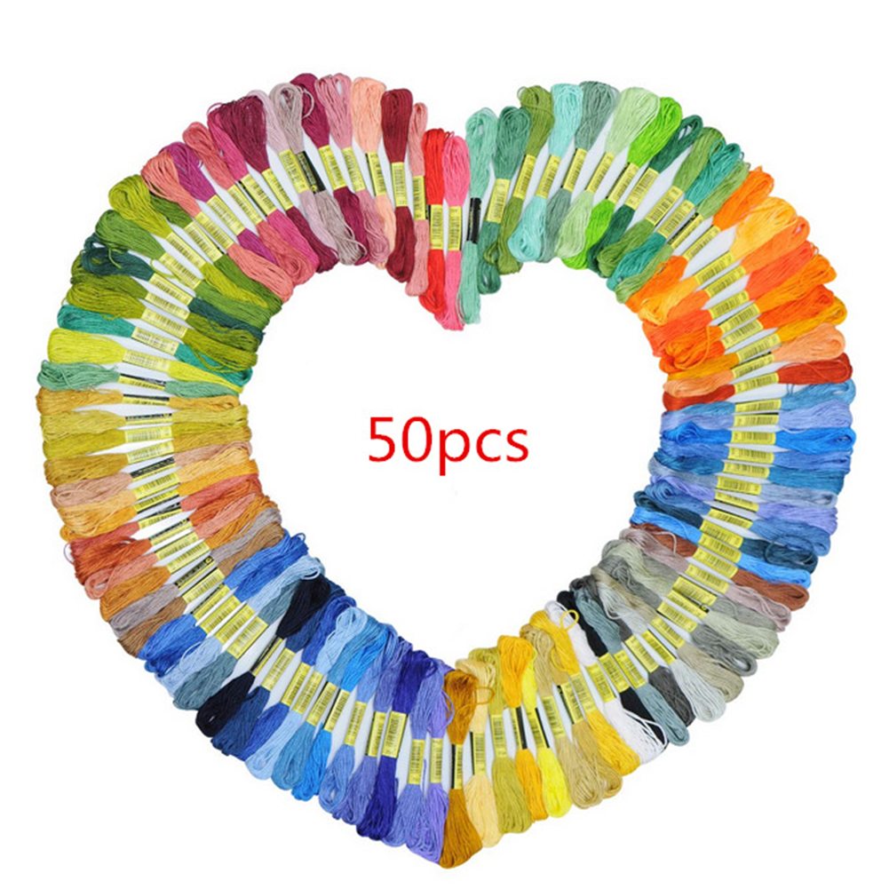 thumbnail image 5 of (50 Colores) 50 Colores 100 Colores Hilo Punto Cruz Hilo Bordar Algodón Y Poliéster Cableado Cuerda Trenzada Bordado A Mano Color Arcoíris, 5 of 10