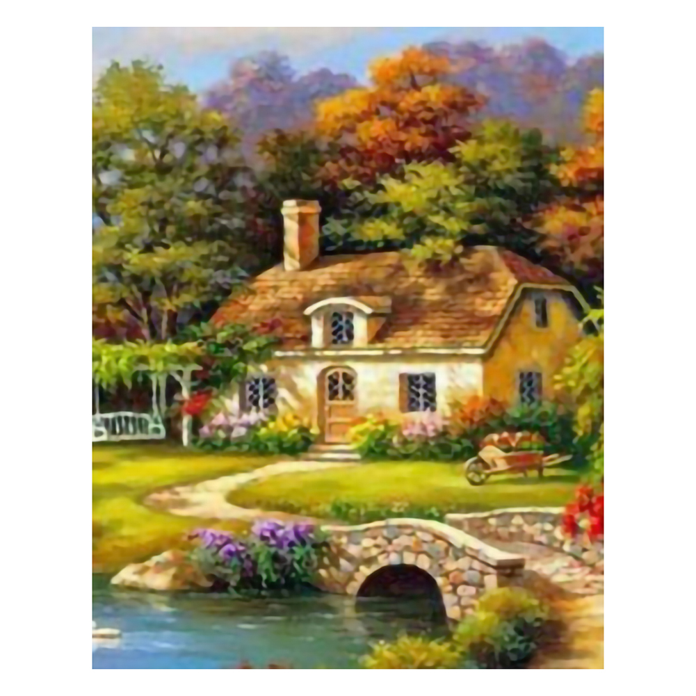 thumbnail image 2 of Kit Liso DIY Punto Cruz Impreso en Lienzo Artesanía Costura Paisaje, 2 of 10
