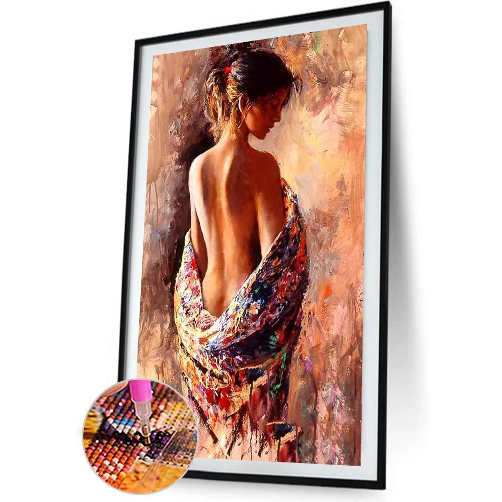 thumbnail image 5 of Imagen Redonda DIY 5D Encantadora Mujer Taladro Diamante Pintura Kit Artesanía, 5 of 10