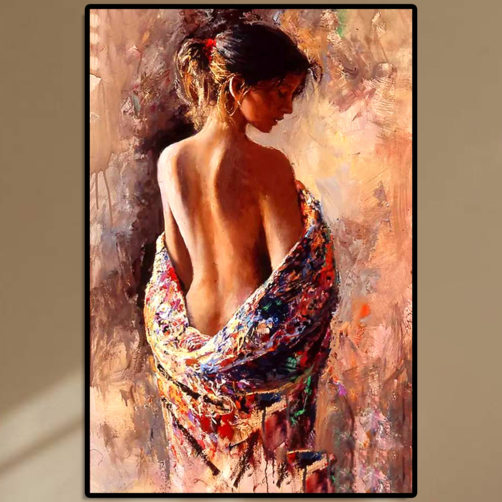 thumbnail image 4 of Imagen Redonda DIY 5D Encantadora Mujer Taladro Diamante Pintura Kit Artesanía, 4 of 10