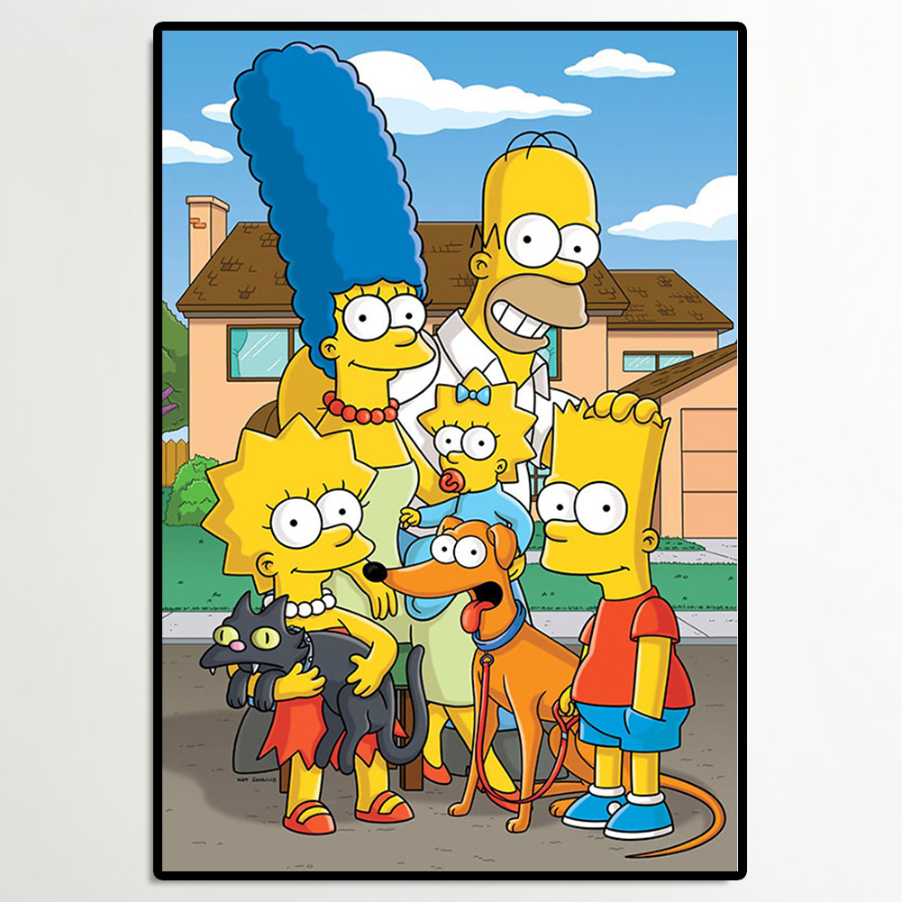 thumbnail image 4 of Lleno Diamantes Los Simpson Y Su Mascota Cerdo Serie Dibujos Animados Diamante Resina 30*40cm V746, 4 of 10