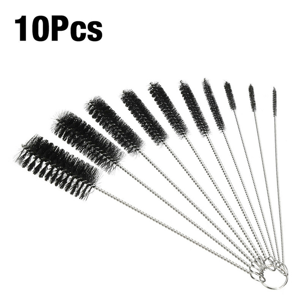 thumbnail image 5 of Cepillo Herramientas para Equipos Tatuaje Hardware Cepillo Nailon Limpieza Mecánica Cepillo Limpieza Diez Piezas Acero Inoxidable (negro), 5 of 10