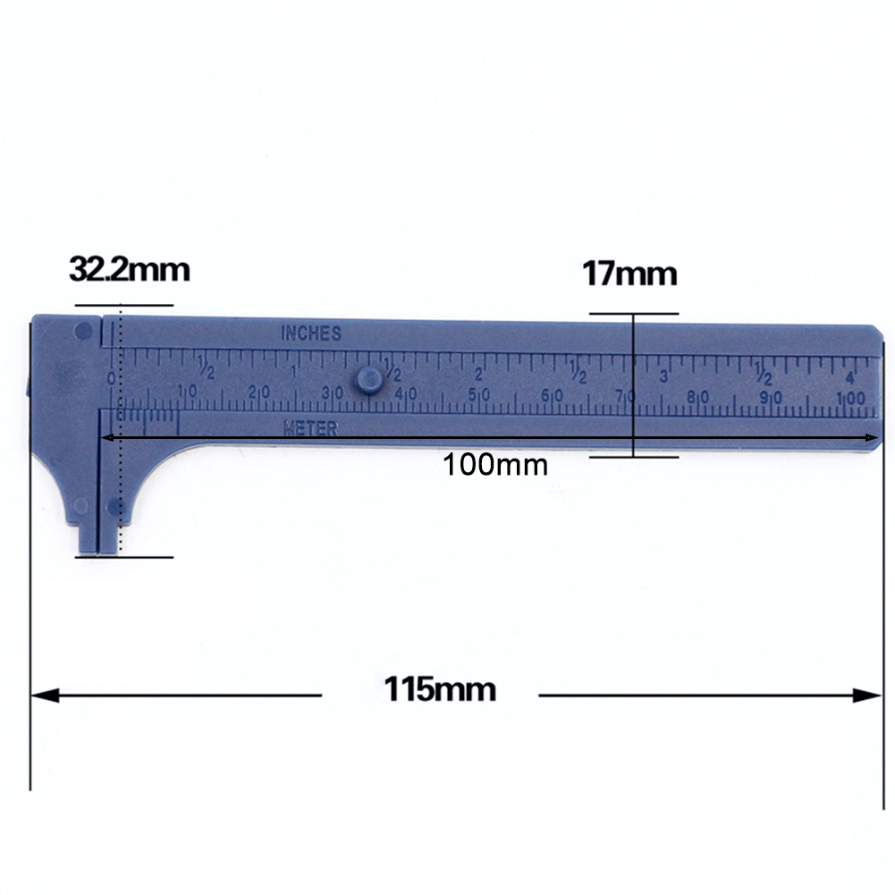 thumbnail image 3 of Mini Calibrador Plástico Cuentas Buda Nogal Herramienta Medición Wenwan Calibrador Vernier 10cm, 3 of 10