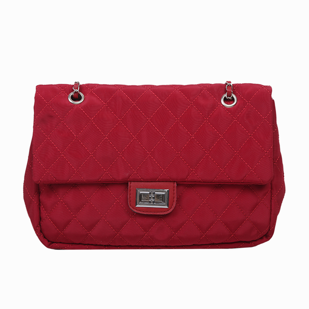thumbnail image 3 of Bolso Bandolera Nailon para Mujer Con Patrón Celosía A La (rojo), 3 of 10