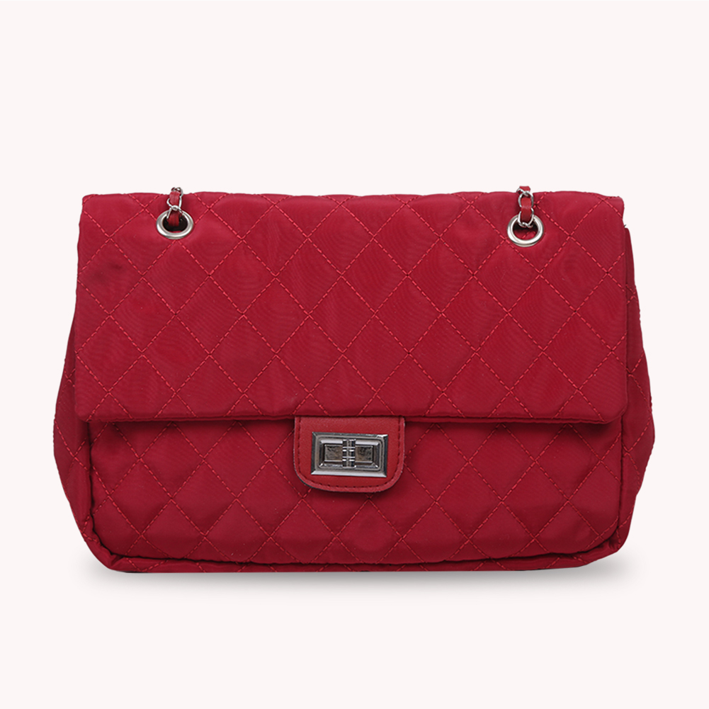thumbnail image 5 of Bolso Bandolera Nailon para Mujer Con Patrón Celosía A La (rojo), 5 of 10