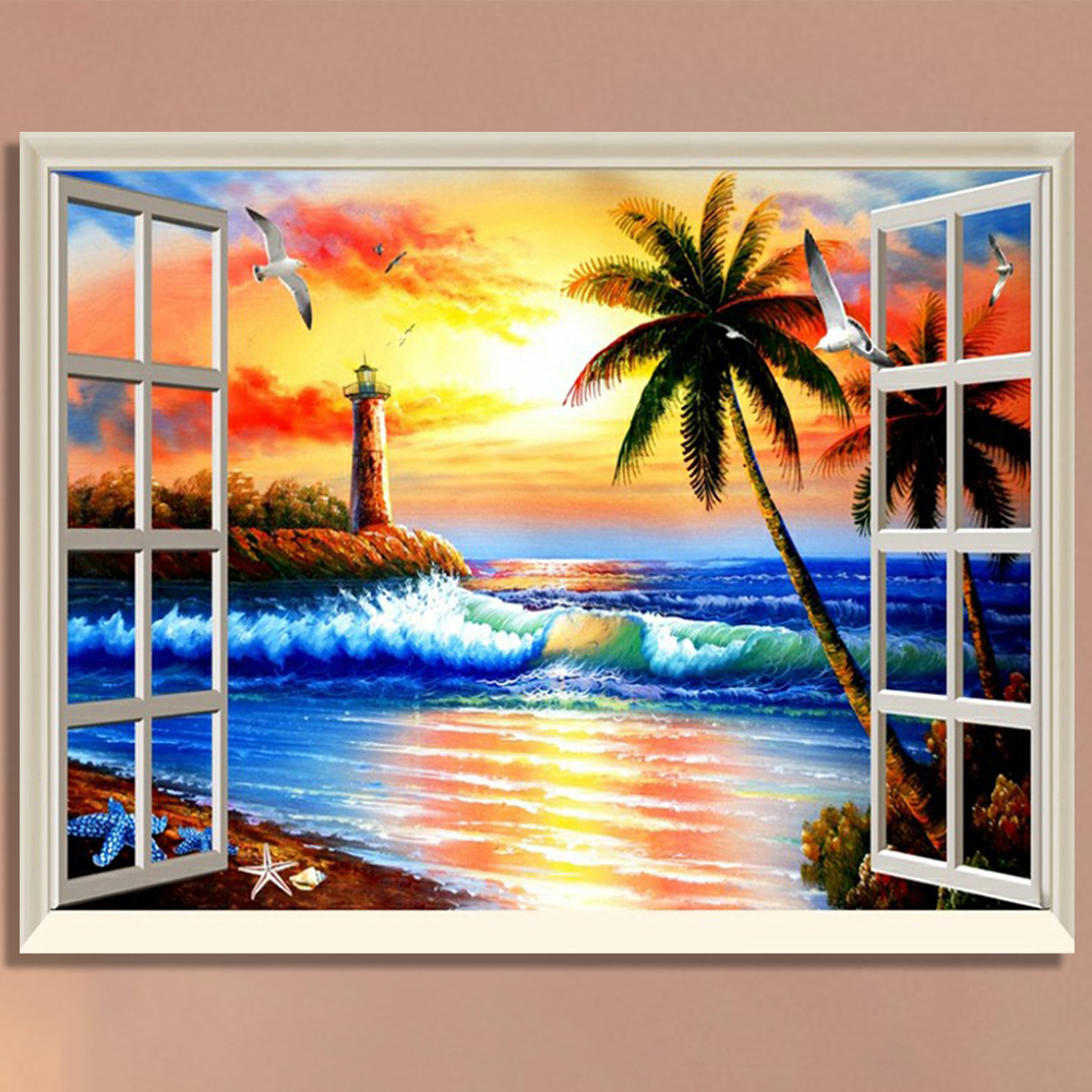 thumbnail image 4 of Resina Con Vista Al Mar Serie Paisaje Ventana Con Vista Al Mar 40x30CM B643, 4 of 10