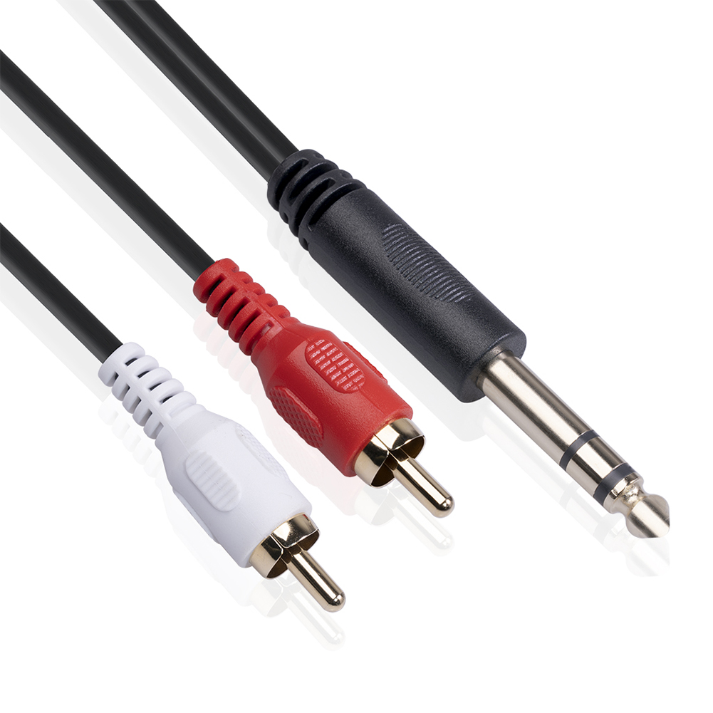 thumbnail image 2 of Cable Audio Estéreo 2 RCA A 1/4 Pulgada Y 6 35 Mm A 1 5 M/4 9 Pies, 2 of 10