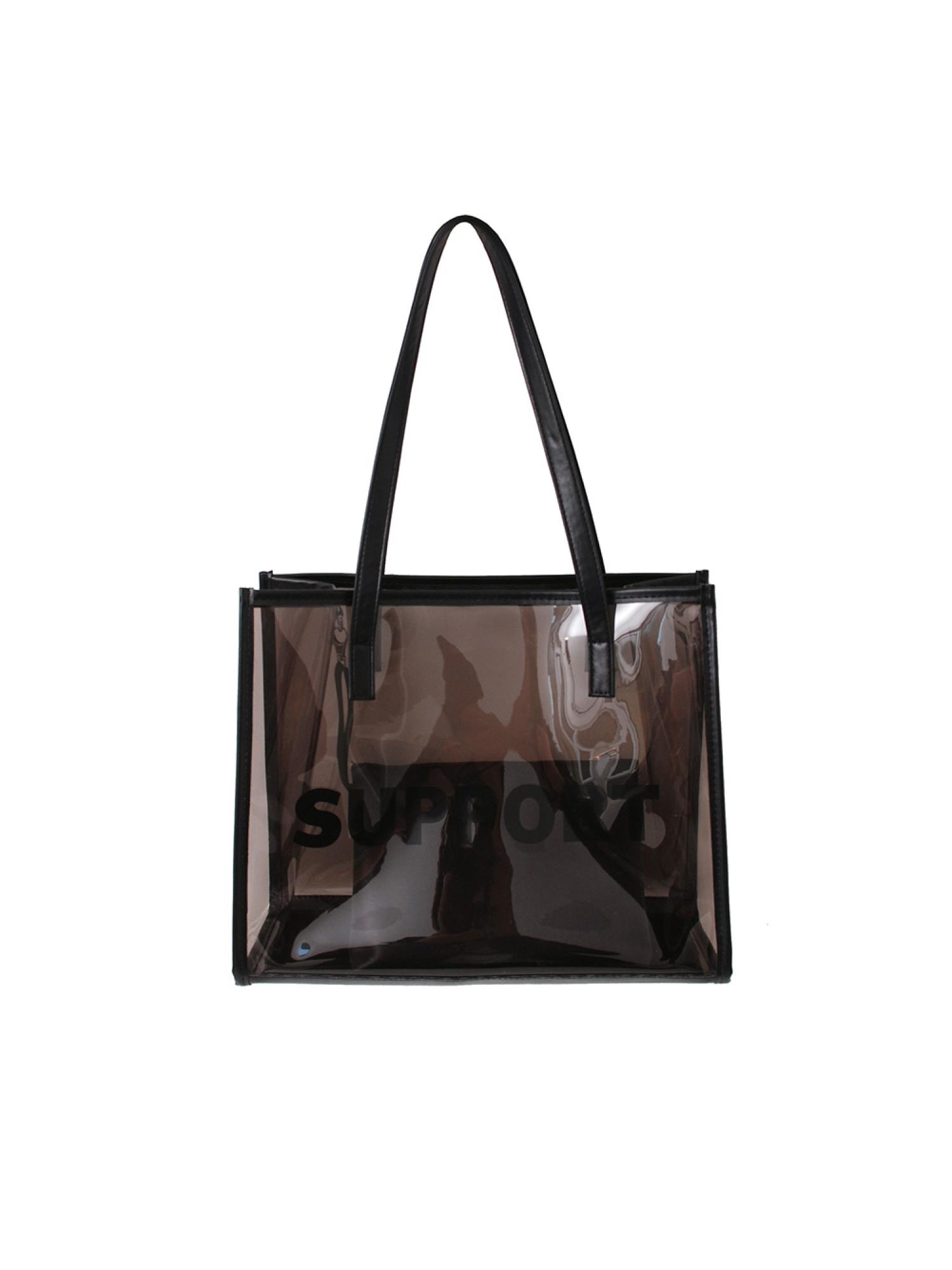 thumbnail image 2 of Bolso Transparente para Mujer Bolso Mano Bolsos Compuestos (marrón), 2 of 10