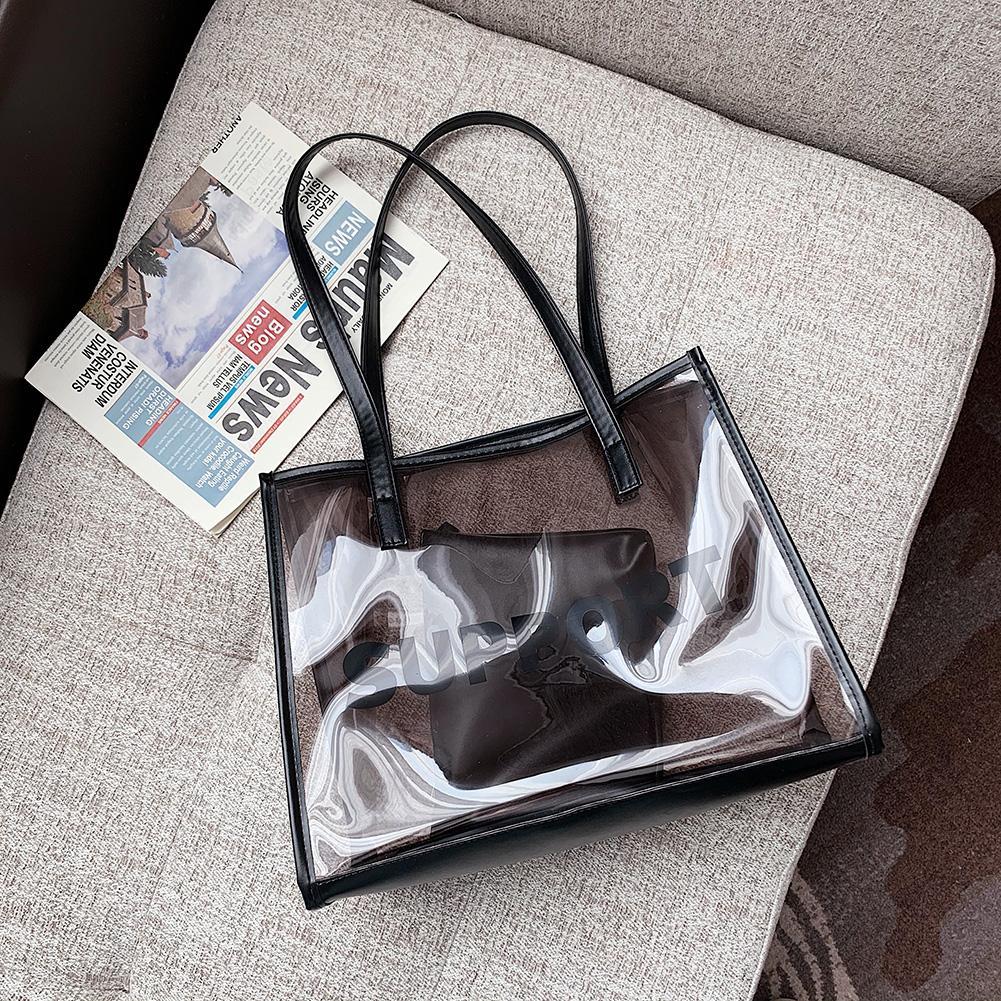 thumbnail image 5 of Bolso Transparente para Mujer Bolso Mano Bolsos Compuestos (marrón), 5 of 10