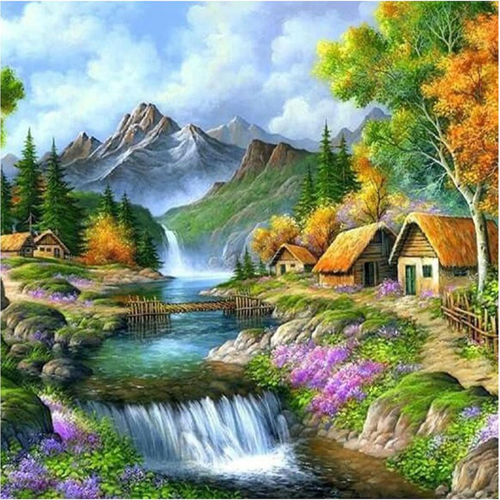 thumbnail image 2 of Punto Cruz Vista Del Campo 3 Hilos 11CT Tela Impresa DIY Kits, 2 of 10